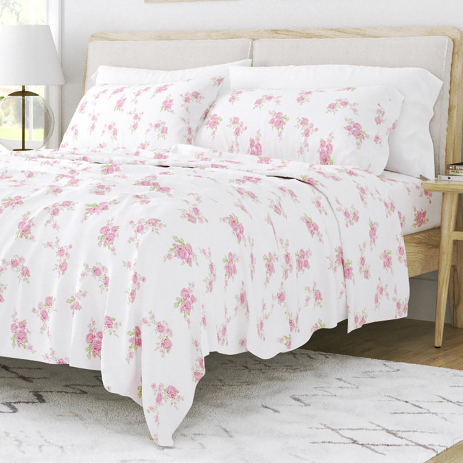 6pc Betsey Johnson selling Pink Rose TWIN Comforter Set + Pink Sheet Set